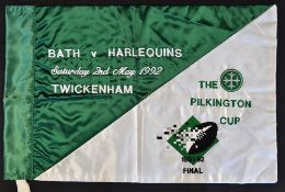 Fine and scarce 1992 Pilkington Rugby Cup Final Touch Judges - green and white silk embroidered