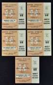 1966 World Cup football match tickets to include games at Wembley such as England v Uruguay 11 July,