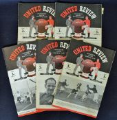 Selection of 1948/49 Manchester United football programmes homes including Preston North End,