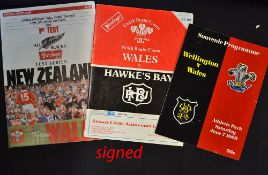 2x 1988 Wales rugby tour to New Zealand signed programmes to include 1st Test vs New Zealand