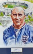 Sir Alf Ramsey Signed display consisting of a colour print 179/220 signed by the artist, Sir Alf