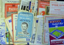 Assorted 1950s Football programme selection includes a variety of teams such as 1958 Manchester City