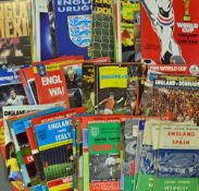 Comprehensive selection of 1955 Onwards England home football programmes to include 1955 Spain, 1956