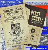 Football programme selection 1960s onwards to include 1960/61 QPR v Port Vale, Derby County v