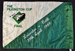 Fine and scarce 1989 Pilkington Rugby Cup Final Touch Judges - white and green silk touch Judges