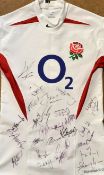 2005 England Official Signed International rugby shirt - imprinted to the lower left with official