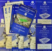 1950s-60s Everton football programme selection homes, includes 1955/56 Burnley, 1957/58 Chelsea,