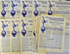 1954/55 Tottenham Hotspur home football programmes to include Manchester Utd, Portsmouth,