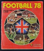 Panini Football 78 Sticker Album complete with all the stickers laid down and intact