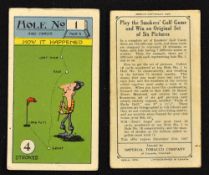 Scarce 1925 Imperial Tobacco Company of Canada Golf Cigarette Cards - "Smokers Golf Game" cards -