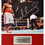 Danny Williams Signed Boxing print colour action shot depicting Tyson on the floor and Williams