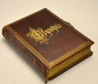 Tennis - rare Olympia Sports leather bound musical photograph album c.1885 - each gilt edge