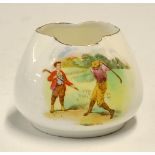 Foley China Co miniature golfing bowl c.1920 - decorated with hand-painted golfing figures and "