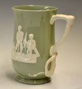 Large Spode Fortuna Golfing tankard with golfers and caddies in relief putting out on the one side