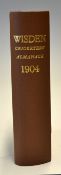 1904 Wisden Cricketers Almanack - 41st edition complete with the original wrappers and rebound in