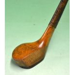 W R Reith golden beechwood scare neck spoon with full brass wrap over sole plate