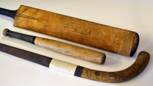 Collection of various bats to include the Nicolls Keith Miller signature cricket bat, Lindop