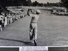 Ben Hogan famous photograph print - No.1 iron shot to the 18th green in the final round of the