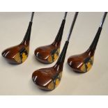 Fine Set of McGregor Tourney Keyhole persimmon woods c. 1965 - comprising No.1 to No. 4 each crown