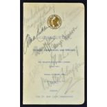 Rare 1908 London Olympic Games signed closing ceremony dinner menu - Banquet held for Olympic