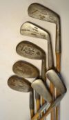 4x Driving irons by maker's Forgan, JA Kirkwood and 2x unnamed, t/w 3x niblicks, a Winton stamped