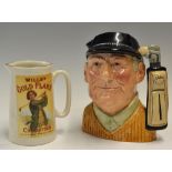 Royal Doulton "Golfer" large bone china character jug - limited edition 1970 with details to the