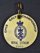 Tony Jacklin - Extremely rare 1969 Open Golf Championship Official Players Bag tag - played at Royal