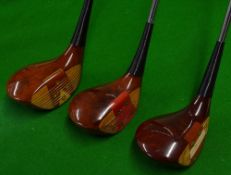 3x Ben Hogan woods 2x early Slazenger models a driver (un-gripped) and 3 wood t/w a later No 3