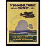 Air Racing: 1931 The Schneider Trophy Contest The Royal Aero Club Official Souvenir Programme c/w
