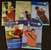 5x Open Golf Championship programmes signed by the winners from 2001 onwards to incl - '01 Royal