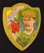 Harry Vardon - scarce J Baines Bradford trade card c. 1890's - 6x Open Golf Champion - 2x very minor