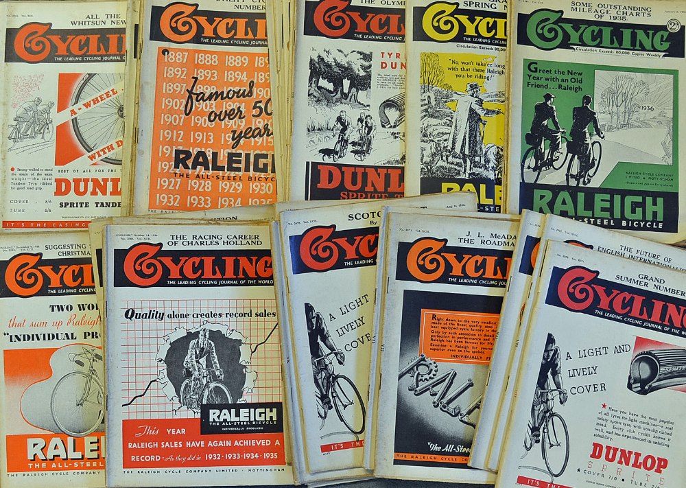 Collection of 1936 "Cycling" magazines to incl good run from Vol. XCI and XCII from January 8th
