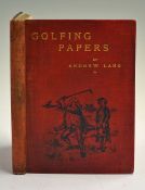 Lang, Andrew - 'Golfing Papers' in illustrative cloth boards, 123p, illustrated, appears to have '