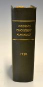 1938 Wisden Cricketers Almanack - 75th anniversary edition, lacking wrappers and rebound in green