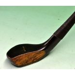 Wm Park Musselburgh transitional brassie in dark stained beechwood with full wrap over brass sole