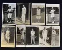 Collection of 9x E Trim Wimbledon and Jones Kingston on Thames tennis players postcards to incl Jean