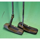 2x virtually unused Ping bronze putters to include an offset Pal and a Ballnamic B69 model