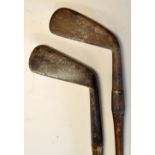 R Forgan & Son smf general iron (shortened) c/w W Park shaft stamp and a smf mid iron with an