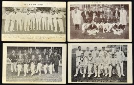 4x early Surrey Cricket Team photograph postcards from 1910 to 1920's to incl 2x captained by MC