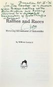 Maurice "Maus" Gatsonides signed motor racing book - titled "Rallies and Races" by Wm Leonard publ'd
