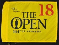 2015 Open Golf Championship signed 18th hole pin flag - St Andrews and signed by Tom Watson 5x