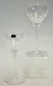 Fine pair of Hoya Crystal Wine Glasses measuring 7"h and both c/w Wine Glass boxes presented to