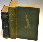 2x Early Cricket Books - Badminton Library Series titled "Cricket" 2nd ed.1888 deluxe half leather