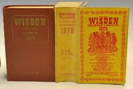 1975 Wisden Cricketers Almanack - 112th edition original hardback lacking dust jacket but very clean