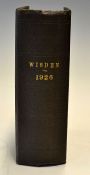 1926 Wisden Cricketers Almanack - 63rd edition lacking wrappers but rebound in black cloth mottled