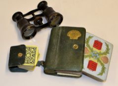 Early Shell Motor Spirit Pack of playing cards encased in the original Shell leather case, cards