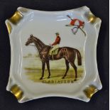 1865 Derby and Triple Crown winner Gladiateur - commemorative Meissner Limoges bone china ashtray