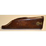 Interesting leather leg of mutton rifle gun case for 27 inch barrels complete with carrying handle