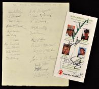 1931 Amateurs v Professional Golfers signed sheet held at Gosforth Park - players incl Arthur
