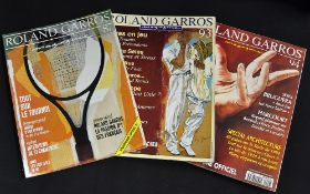 3x Roland Garros French Open Tennis Championship Programmes - to incl 1987 won by Ivan Lendl and